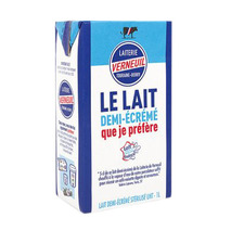 Lait demi-écrémé UHT origine France 1L