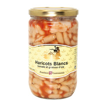 Haricot beans cooked in goose fat jar 660g