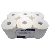 White paper towel 2 ply 450 sheets central unwinding x6