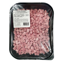 Cooked superior ham rindless in cubes LPF atm.packed 1kg
