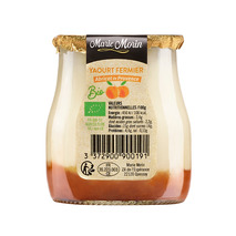 Organic apricot farm yoghurt glass jar 140g