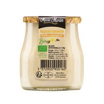 Organic vanilla farm yoghurt glass jar 140g