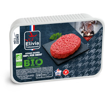 Steak haché ovale de boeuf français BIO 5%mg s/ at 12x120g