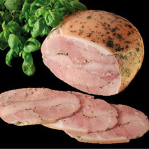 Artisanal choice cooked ham with rind and basil ±4kg