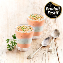 Salmon cottage cheese and cucumber verrine 6x40g