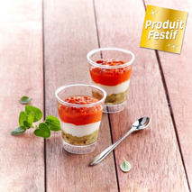 Verrine zucchini pesto style goat cheese pepper 4x40g