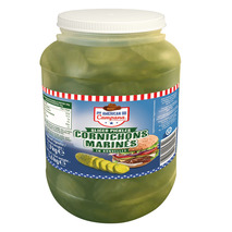 Cornichons marinés à l'aneth rondelles bidon 3,6kg