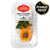 Rôti de chapon mariné farci aux figues et foie gras de canard ±800g