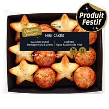 Mini cake saumon fumé fromage frais aneth | Mini étoile chèvre figue miel x12 165g