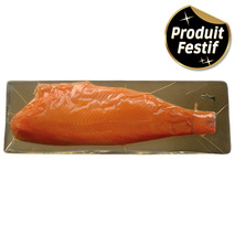 Saumon fumé de Norvège ficelle tranché main a/ peau a/ intercalaires 1,6-1,9kg