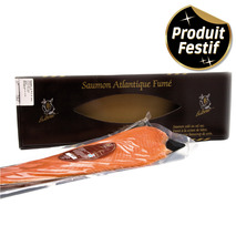 Saumon fumé de Norvège tranché main a/ peau 1,2-1,6kg