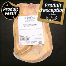 Lobe foie gras de canard français confit produit à la ferme s/ vide 500-700g
