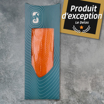 Saumon fumé d'Écosse tranché main a/ peau a/ intercalaires ±1,2kg
