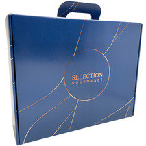 Coffret cadeau bleu Sélection Gourmande 40x32,5x12cm