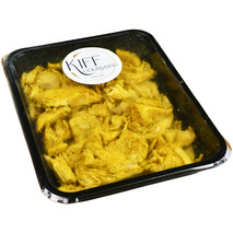Émincé de filet de poulet cuit, rôti et tranché 6mm au curry 300g