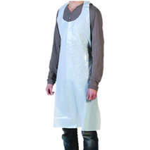 Disposable embossed polyethylene apron white 120x70cm x100