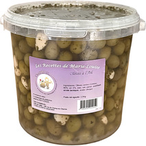 Olive verte cassée à l'ail seau 2,5kg