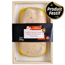 Foie gras de canard IGP Sud-Ouest entier mi-cuit s/ vide 200g