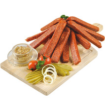 Flat smoked gendarmes sausage vacuum package 10 pairs 750g