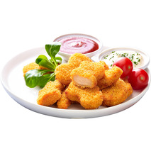 Breaded french cooked chicken nuggets halal tray atm.packed ±800g