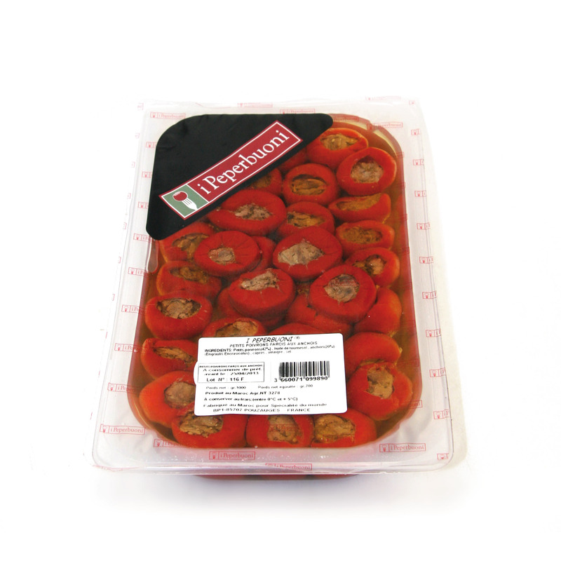 Petits poivrons farcis aux anchois 1kg