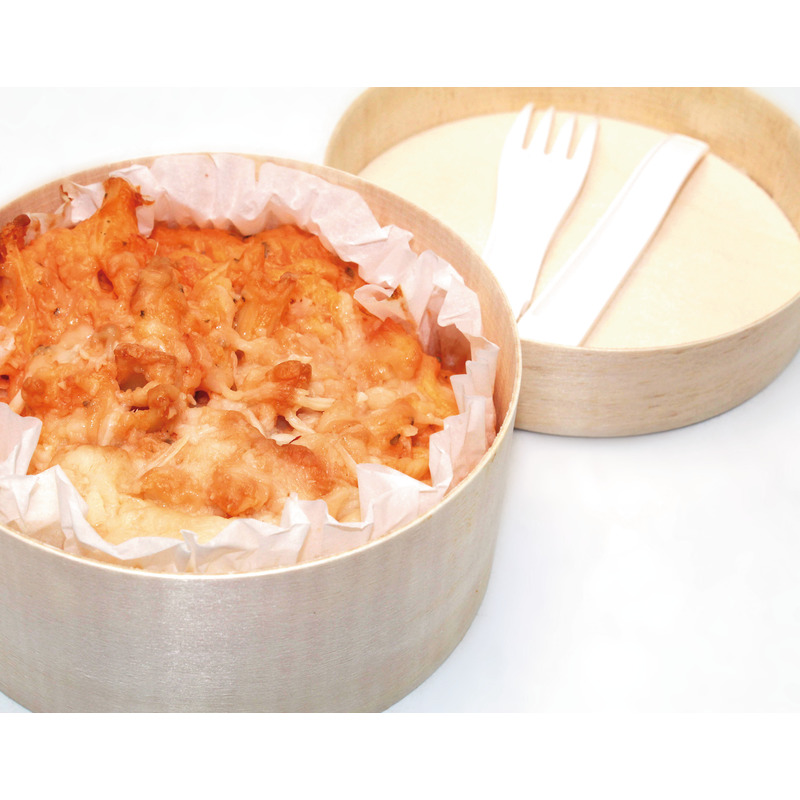 Penne and salmon gratin wooden box 300g