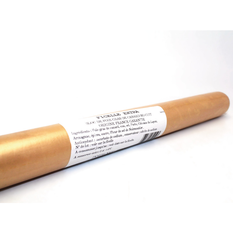 Bloc de foie gras de canard français mi-cuit rouleau 250g