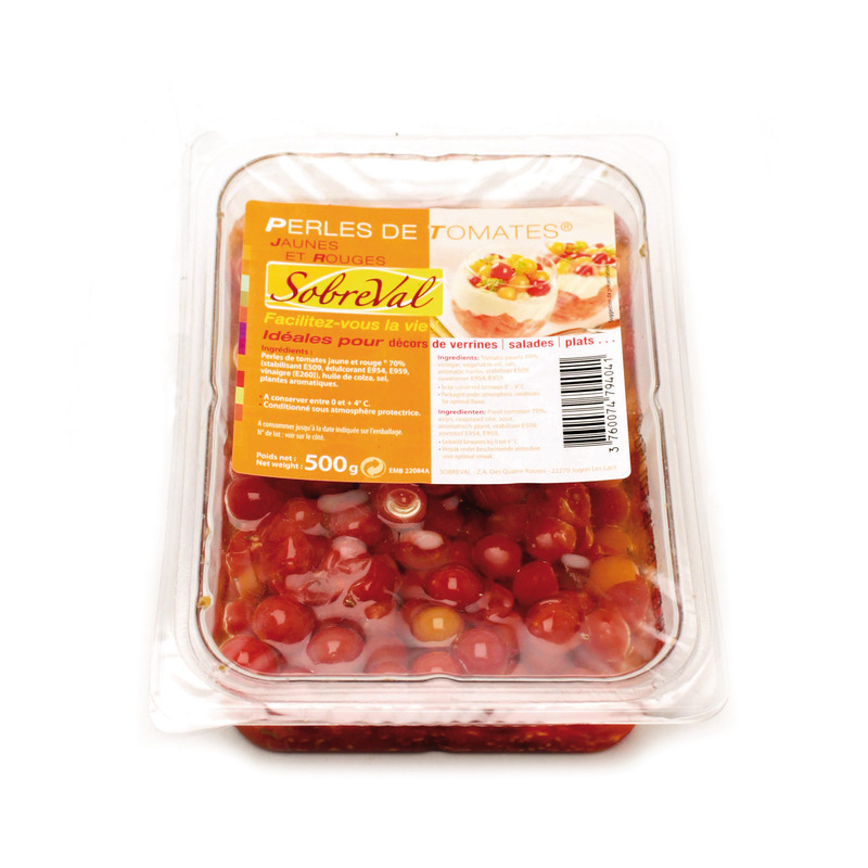 Tomatoe beads yellow and red tub 500g