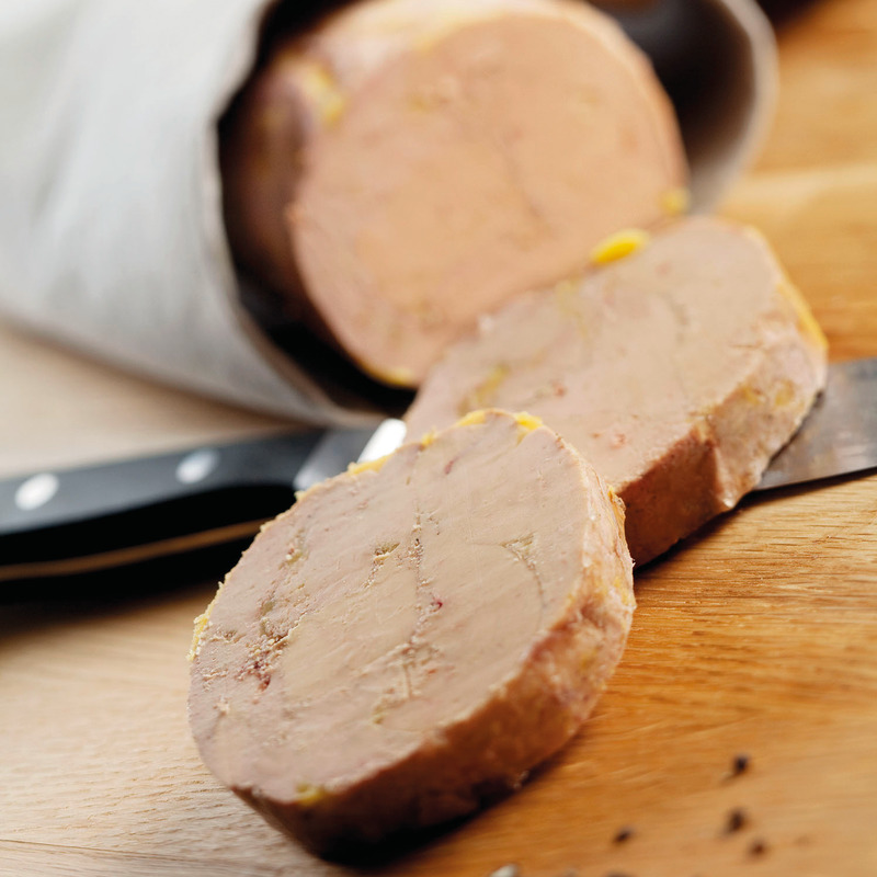 French duck foie gras cooked roulade in cloth ±500g