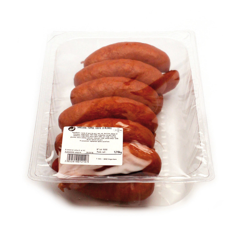 Smoked cooked Alsace sausage atm.packed 12x±100g