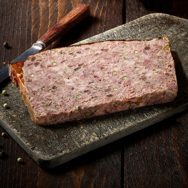 Country pâté with Label Rouge green pepper French pork stoneware terrine ±3.5kg