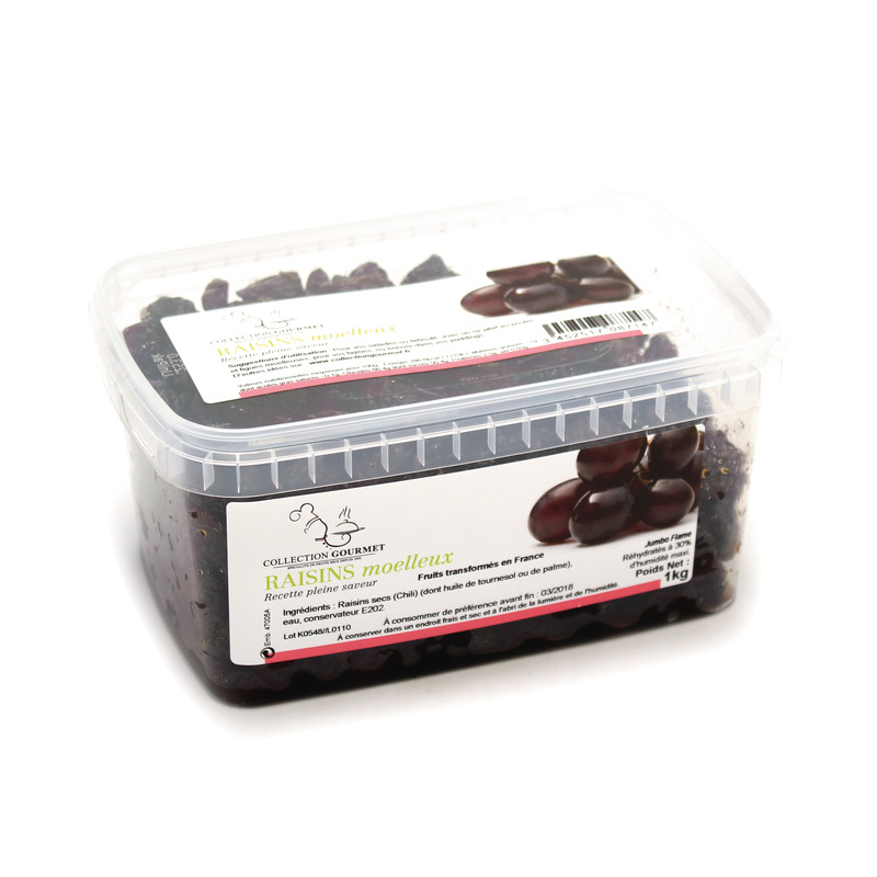 Soft black raisins cristal box 1kg