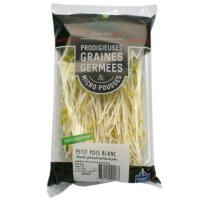 Graines germées de petits pois blancs 85g