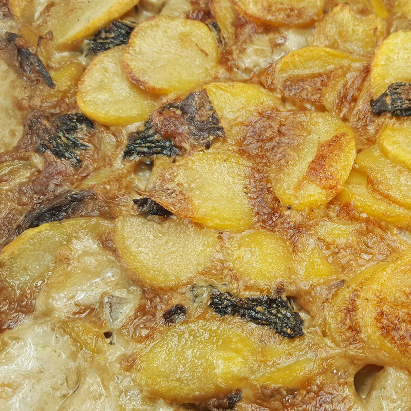 Gratin dauphinois aux cèpes et aux morilles barquette aluminium ±3,4kg