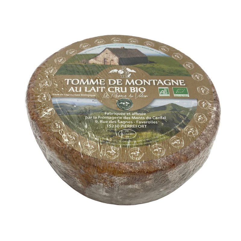 Whole organic raw milk mountain tomme vacuum packed ±1.6kg