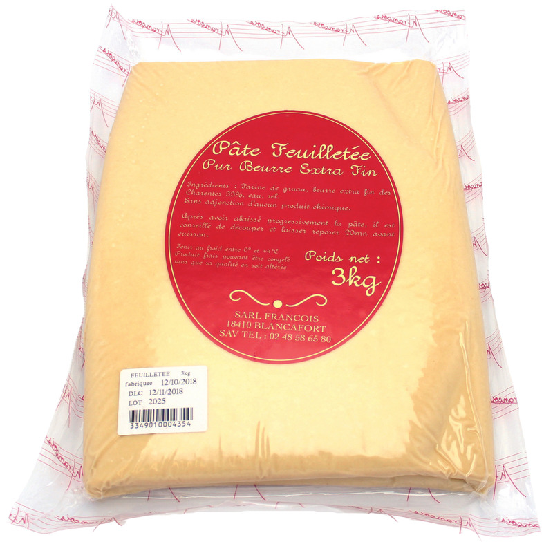 Pâte feuilletée pur beurre prête à rouler 3kg