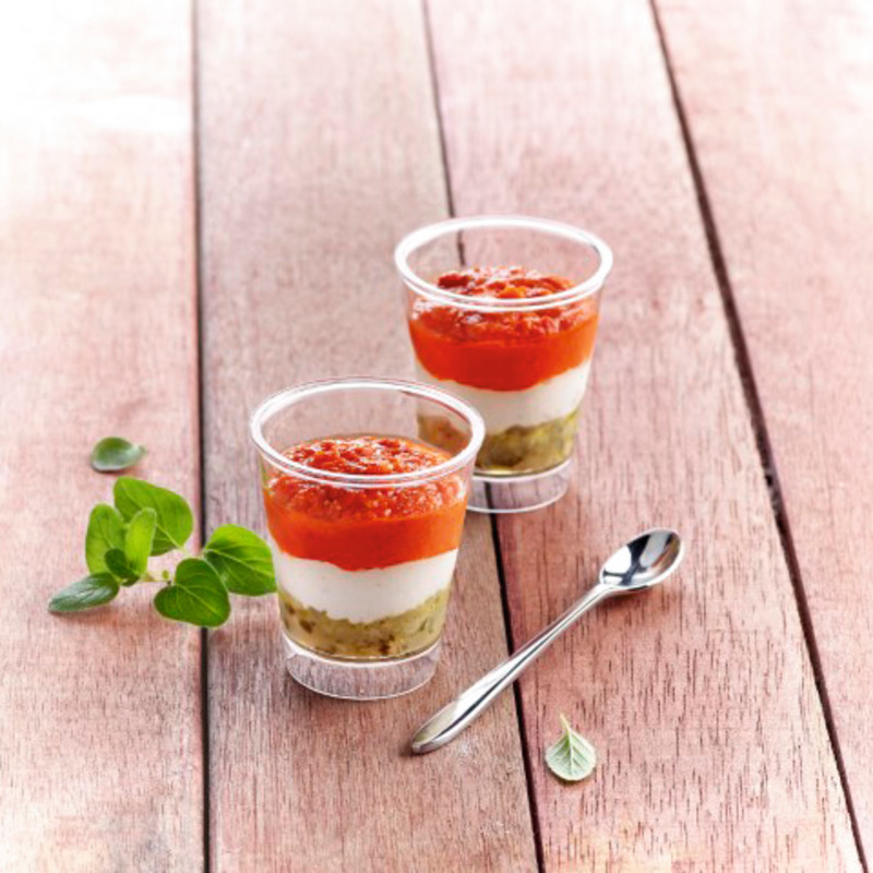 Verrine zucchini pesto style goat cheese pepper 4x40g