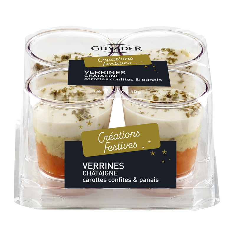 Verrine châtaigne carotte confite et noisettes 4x40g