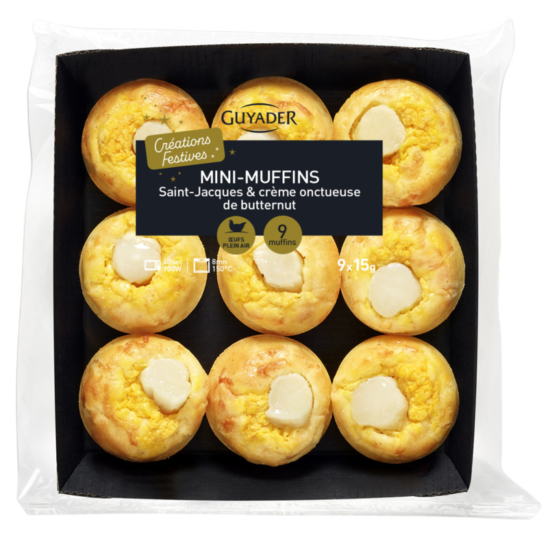 Mini muffin Saint-Jacques et crème de butternut x9 135g