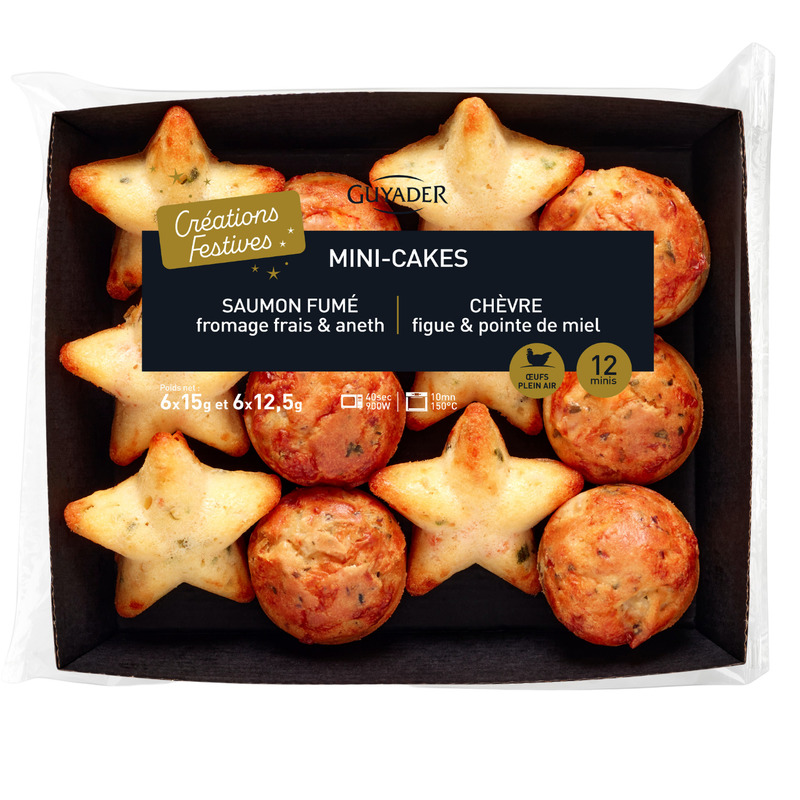 Mini cake saumon fumé fromage frais aneth | Mini étoile chèvre figue miel x12 165g