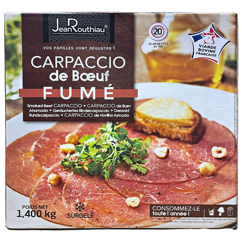 ❆ Carpaccio french smocked beef 20 plates of 70g 1.4kg
