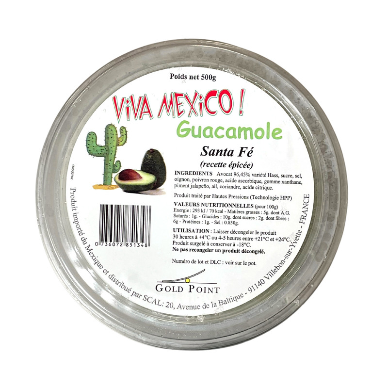❆ Guacamole Santa Fé recette épicée | purée d'avocat Hass du Mexique pot 500g