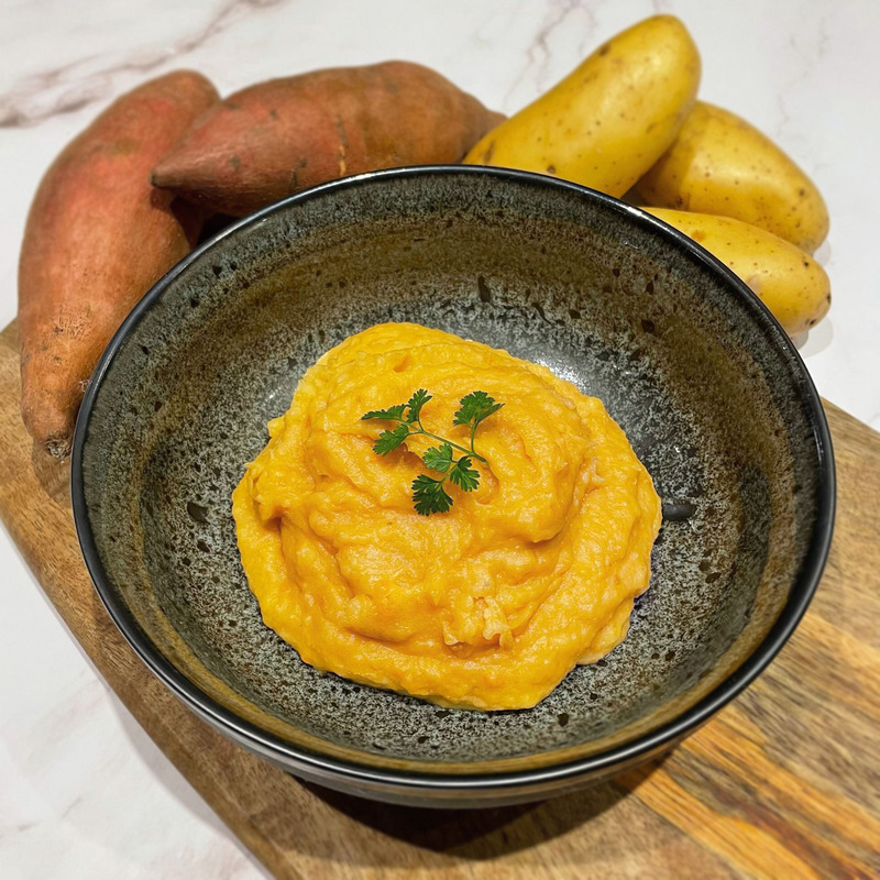 Fresh mashed sweet potatoes with candied lemons tub 2.5kg