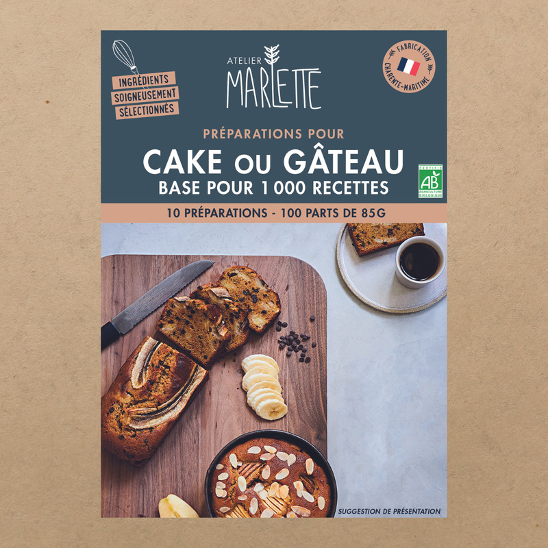 Organic preparation for plain cake | 10 bags > 10 cakes of 10 parts 85g