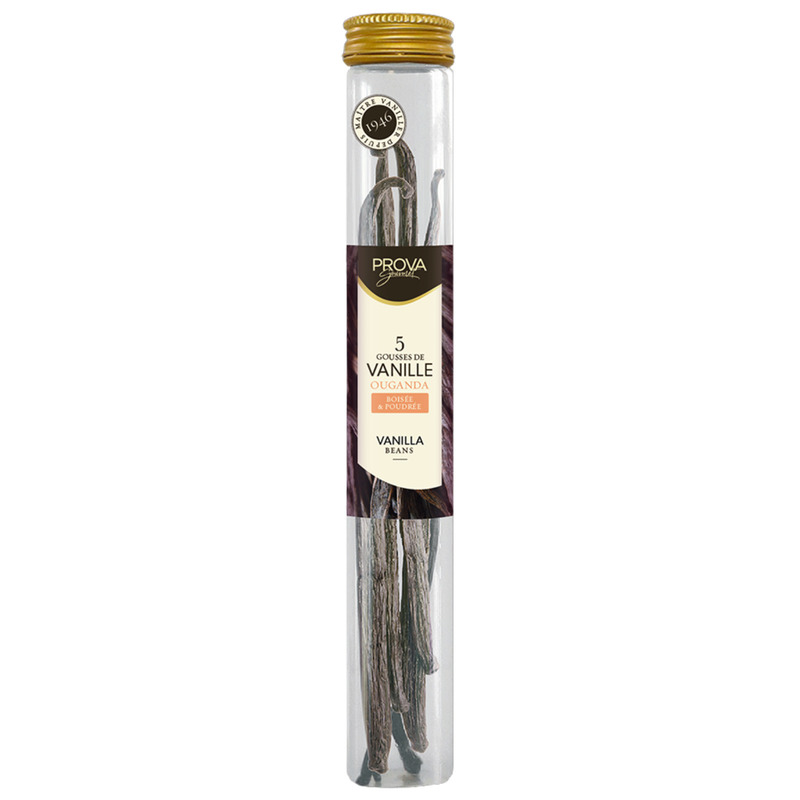 Vanilla pods origin Uganda x5 glass tube 20g