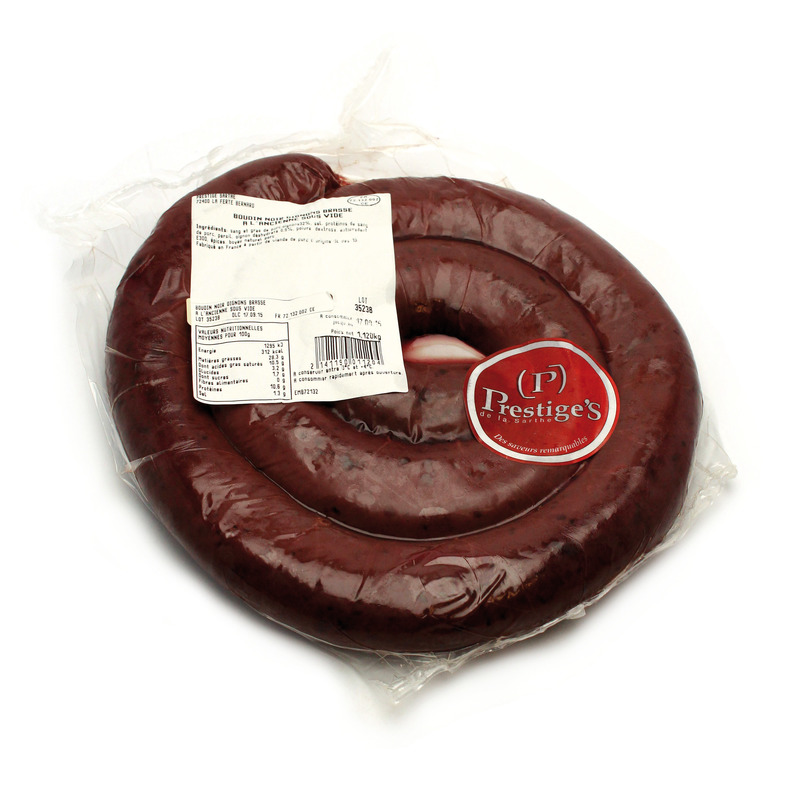 Black pudding with onions french pork vacuum packed ±1.5kg