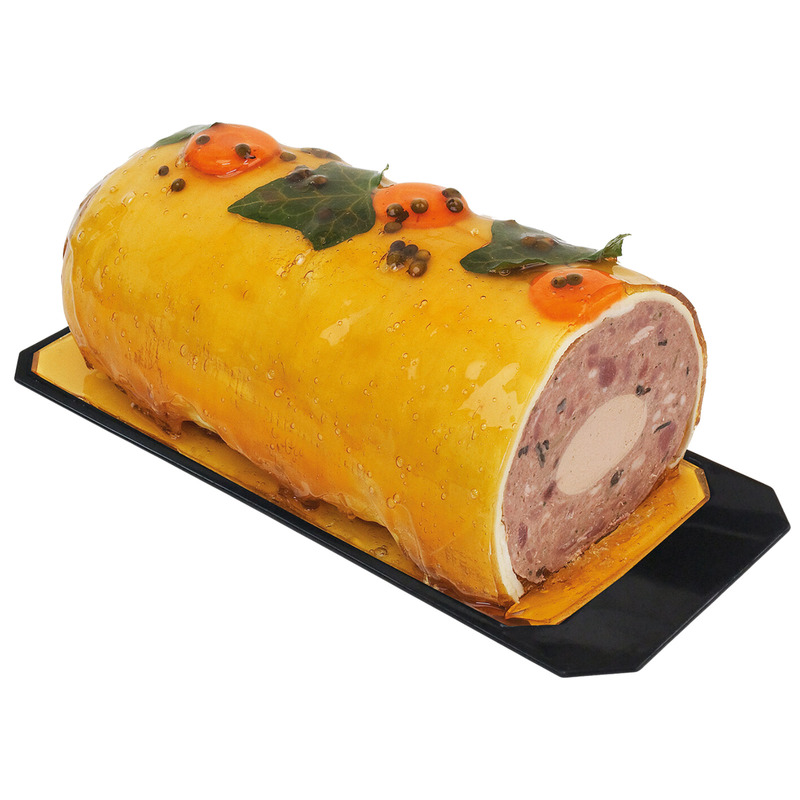 Wild venison ballotine with chanterelles and Cahors wine black tray ±3kg