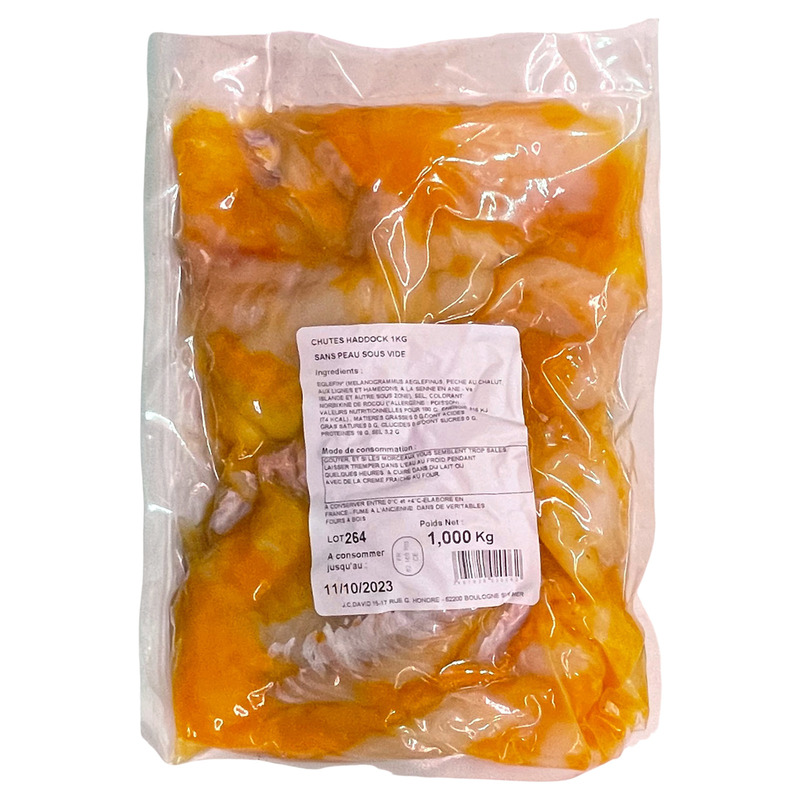 Haddock without skin vacuum packed scraps 1kg