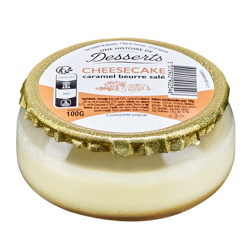 Salted butter caramel cheesecake verrine 100g