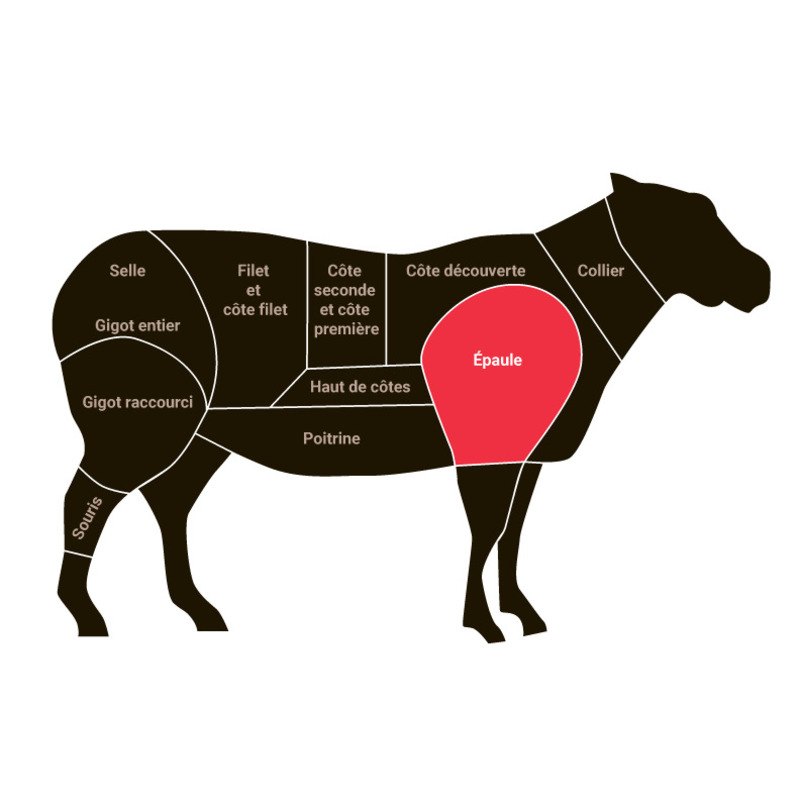 Quercy farm lamb shoulder PGI Label Rouge with bone vacuum packed ±1.5kg